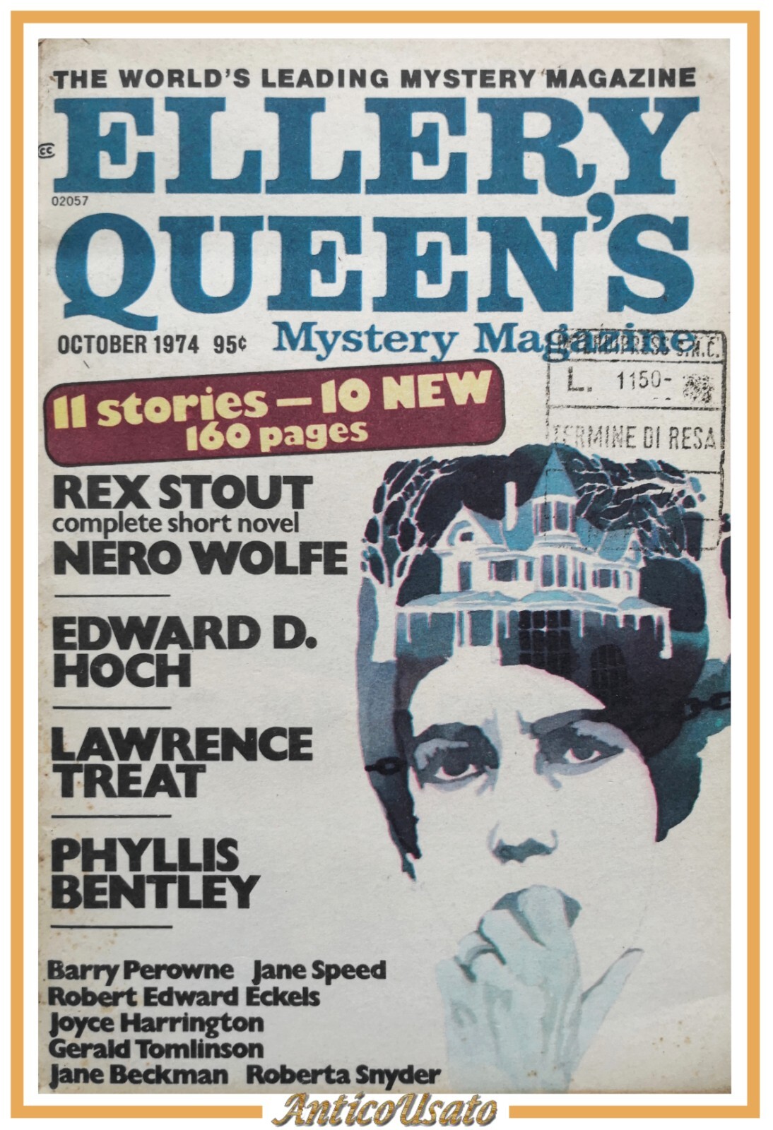 ELLERY QUEEN'S MYSTERY MAGAZINE ottobre 1974 Rex Stout Nero Wolfe …