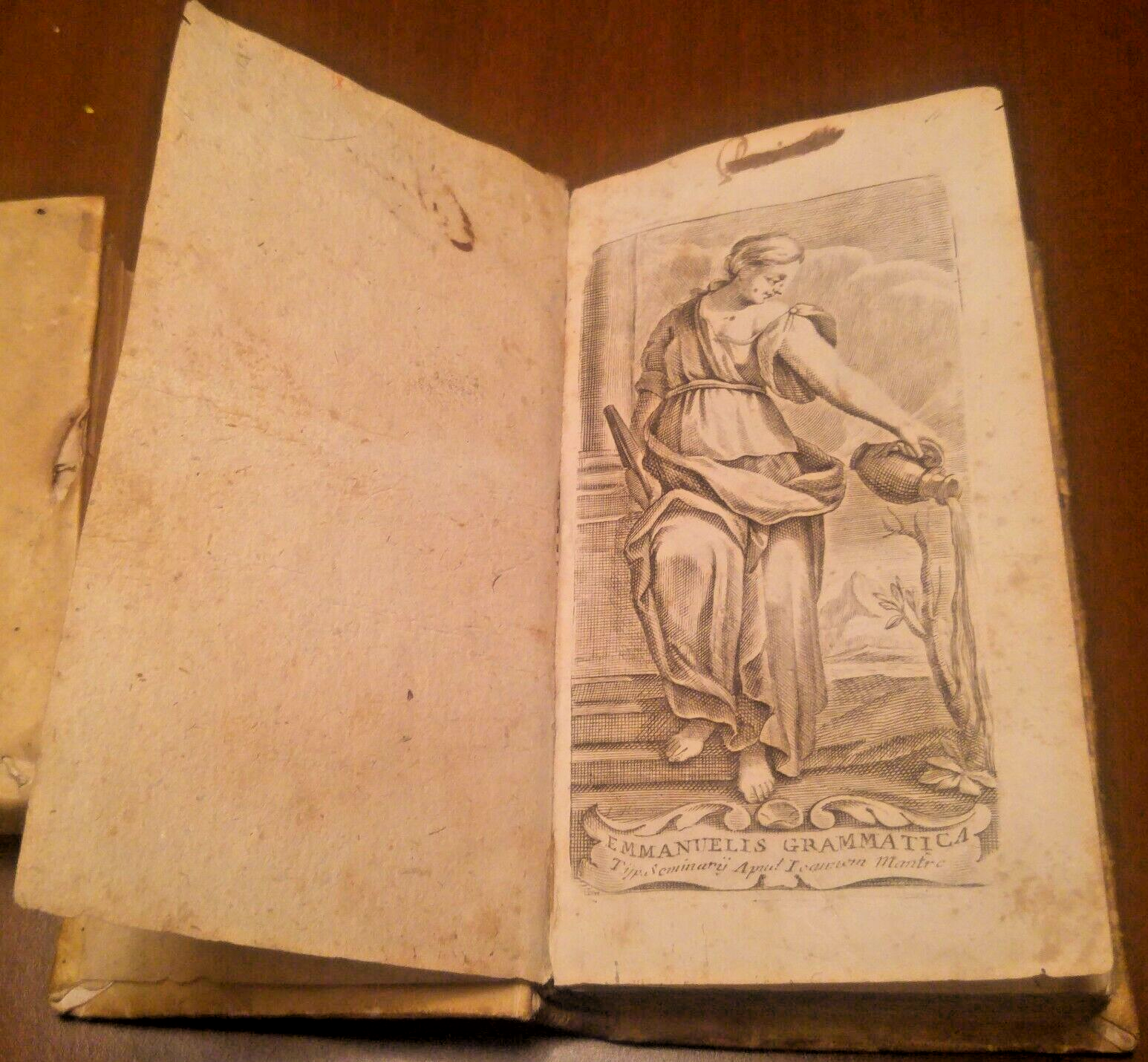 EMMANUELIS GRAMMATICA 1698? Manfrè Libro antico Manuel Alvares typis Seminaris