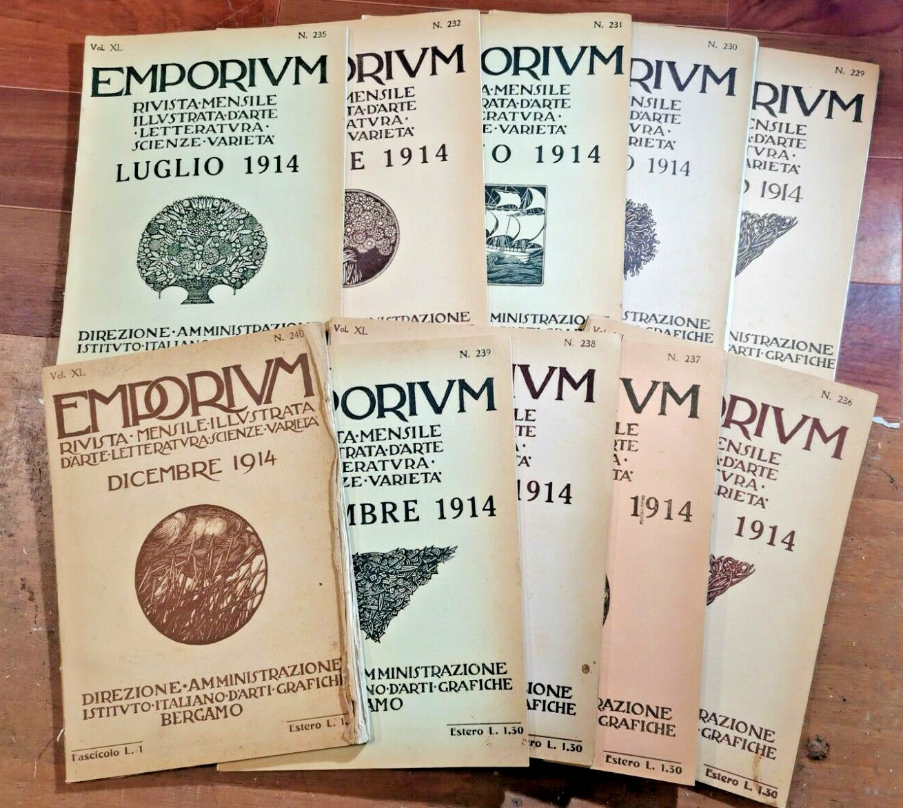 EMPORIUM 1914 10 numeri rivista illustrata d'arte lettera giornale vintage …