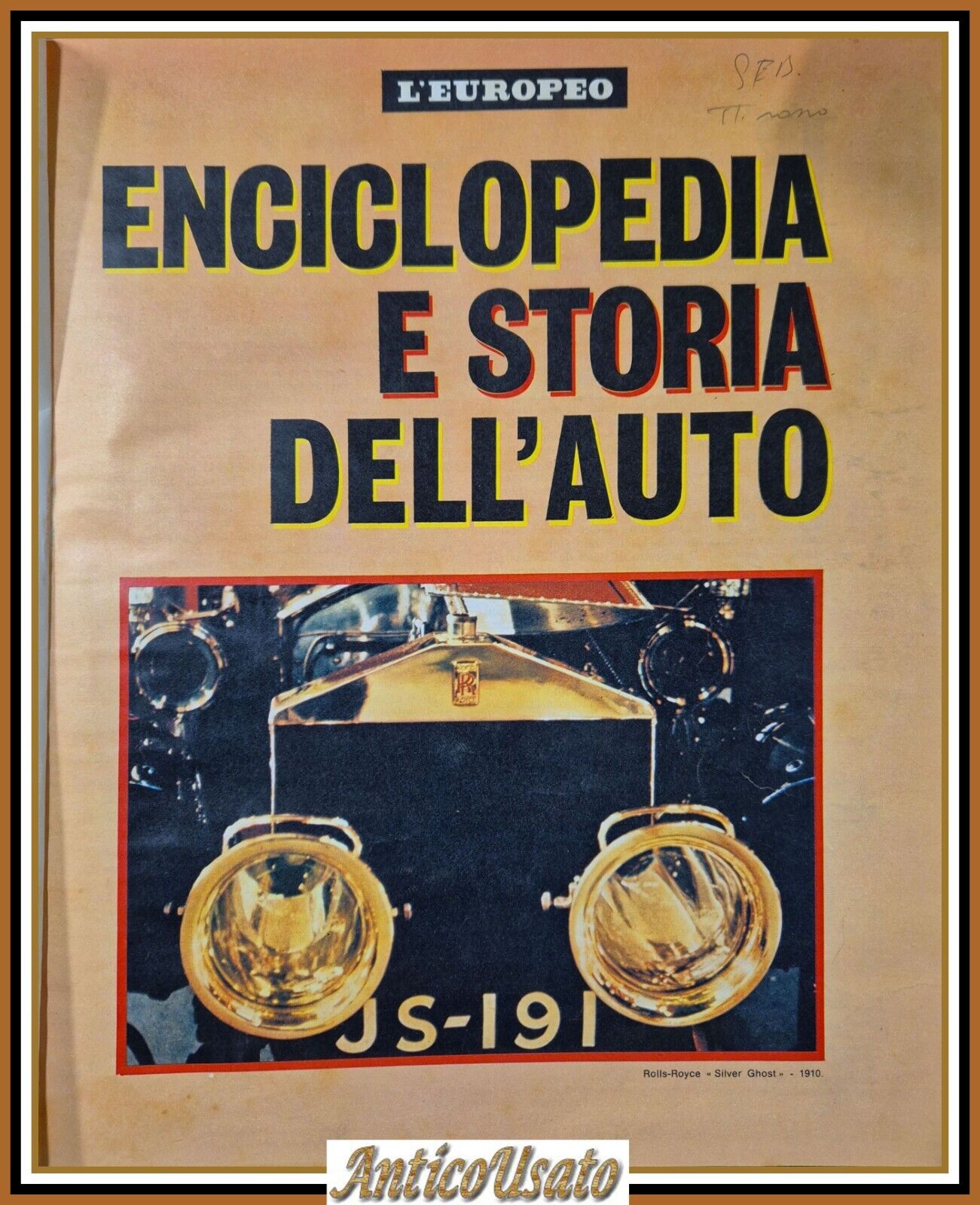 ENCICLOPEDIA E STORIA DELL'AUTO Anni 60 L'Europeo Libro