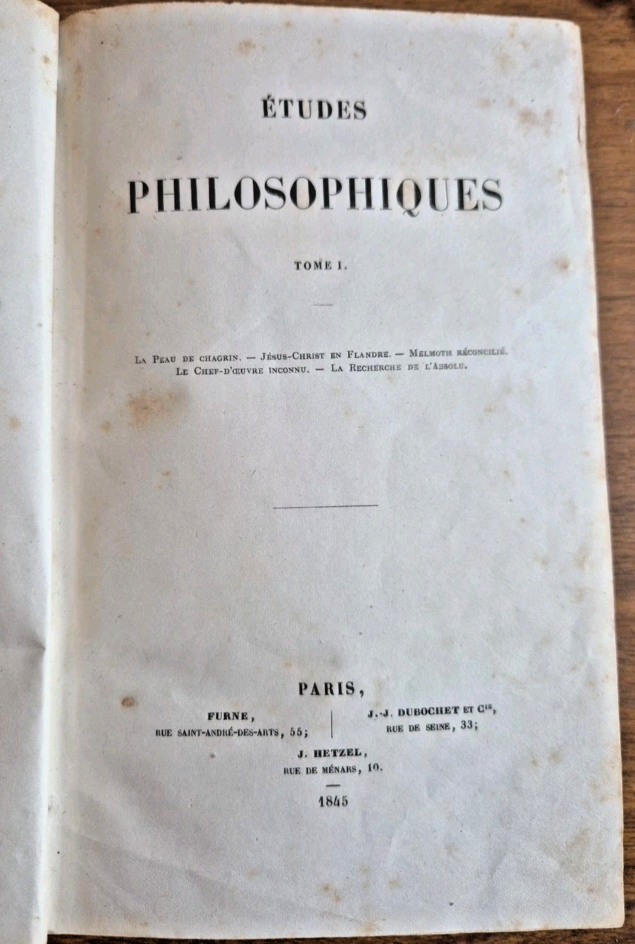 ETUDES PHILOSOPHIQUES di Honorè De Balzac 1845 volume 14 Oeuvres …