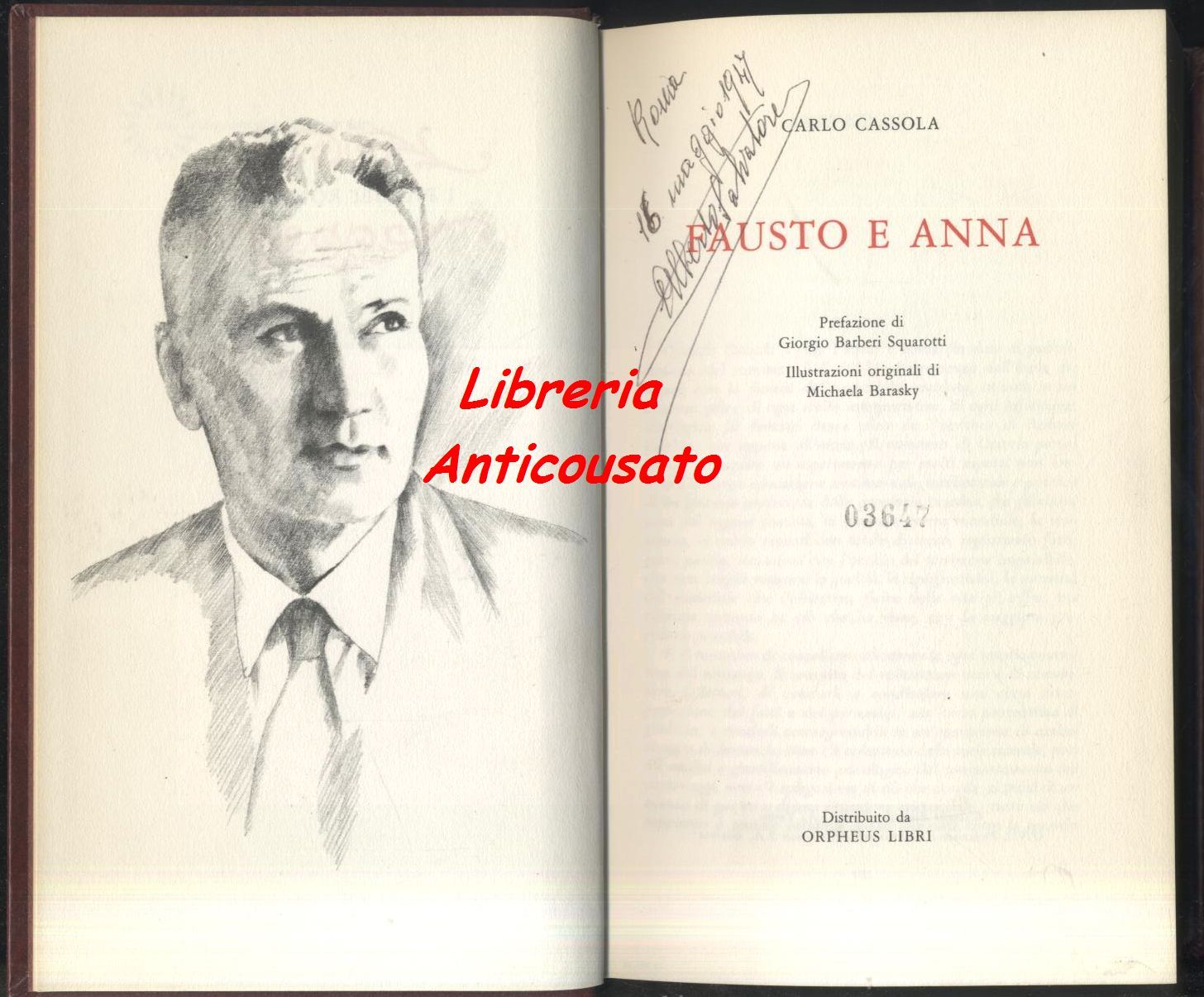 FAUSTO E ANNA di Carlo Cassola 1972 Orpheus libro illustrato …