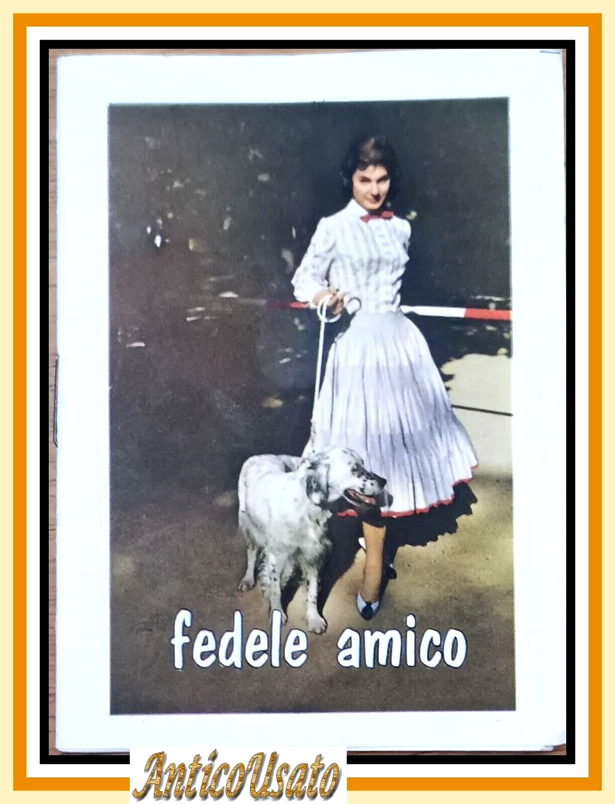 FEDELE AMICO Calendarietto da Barbiere 1958 Originale Vintage Cani Cinofilia