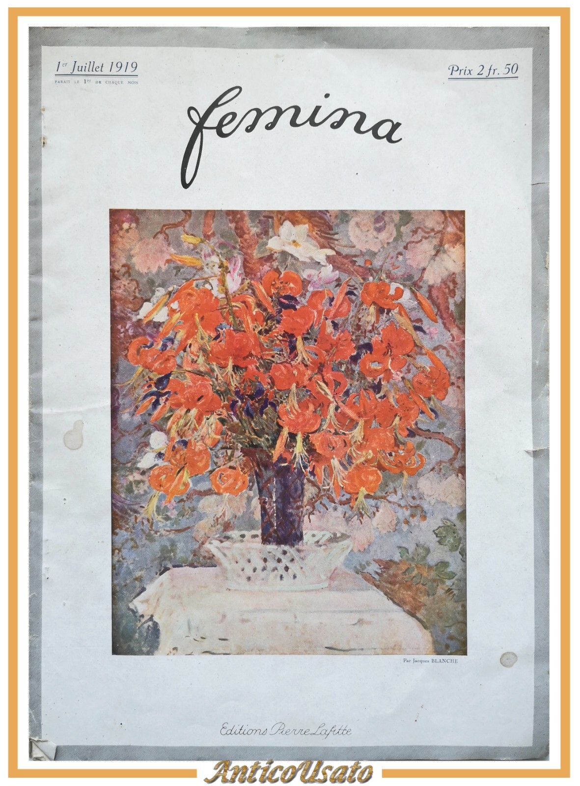 FEMINA 1 luglio 1919 editions Pierre Lafitte rivista vintage moda …