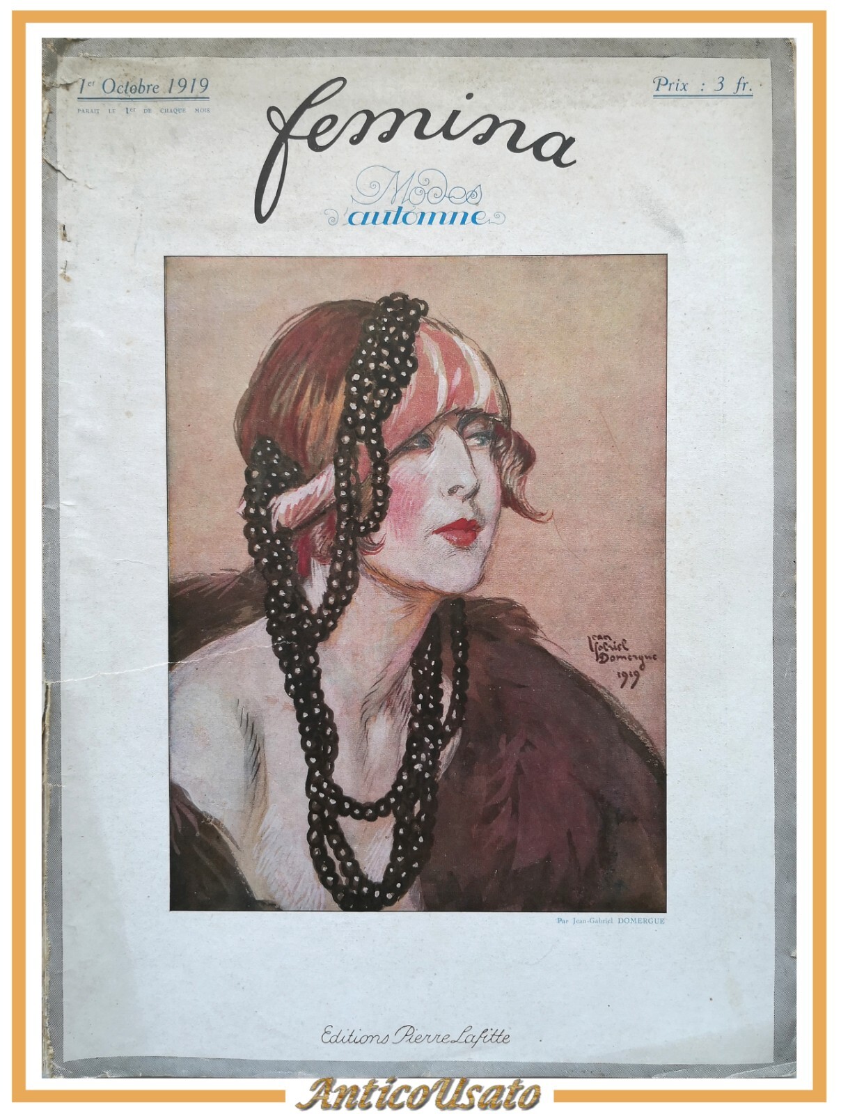 FEMINA modes automne 1 ottobre 1919 editions Pierre Lafitte rivista …