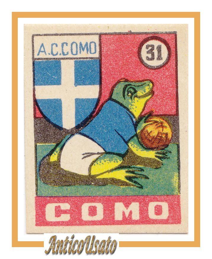 FIGURINA calcio COMO mascotte scudetto 1949 Originale Mundus o Nannina …