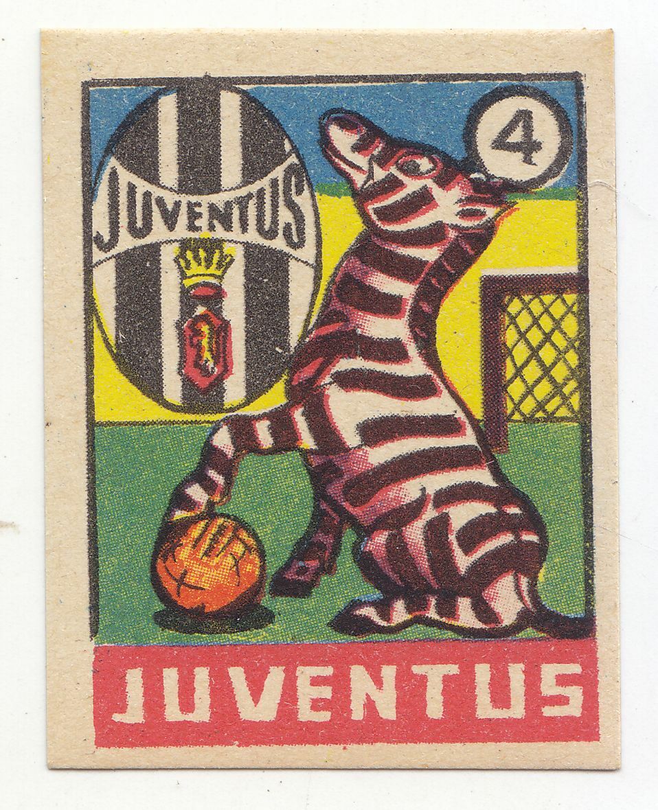 FIGURINA calcio JUVENTUS mascotte scudetto 1949 Originale Nannina vintage epoca