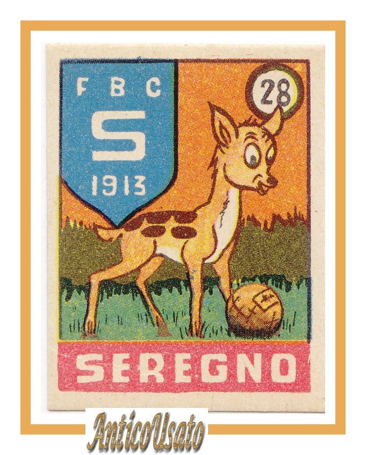 FIGURINA calcio SEREGNO mascotte scudetto 1949 Originale Mundus Nannina vintage