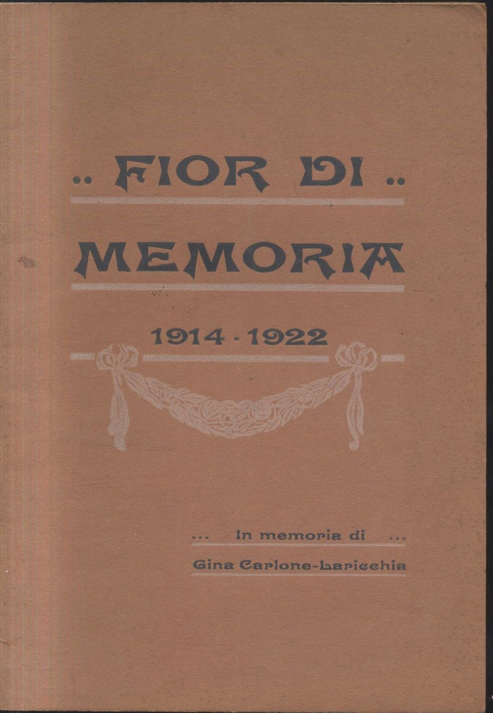 FIOR DI MEMORIA poesie in dialetto barese - Giovanni Laricchia …