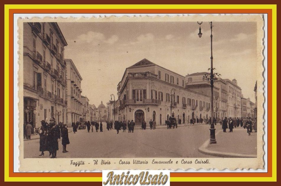 FOGGIA Il Bivio Corso Vittorio Emanuele Cartolina Viaggiata 1937 formato …