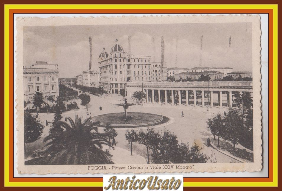 FOGGIA Piazza Cavour Viale XXIV Maggio Cartolina Viaggiata 1937 formato …
