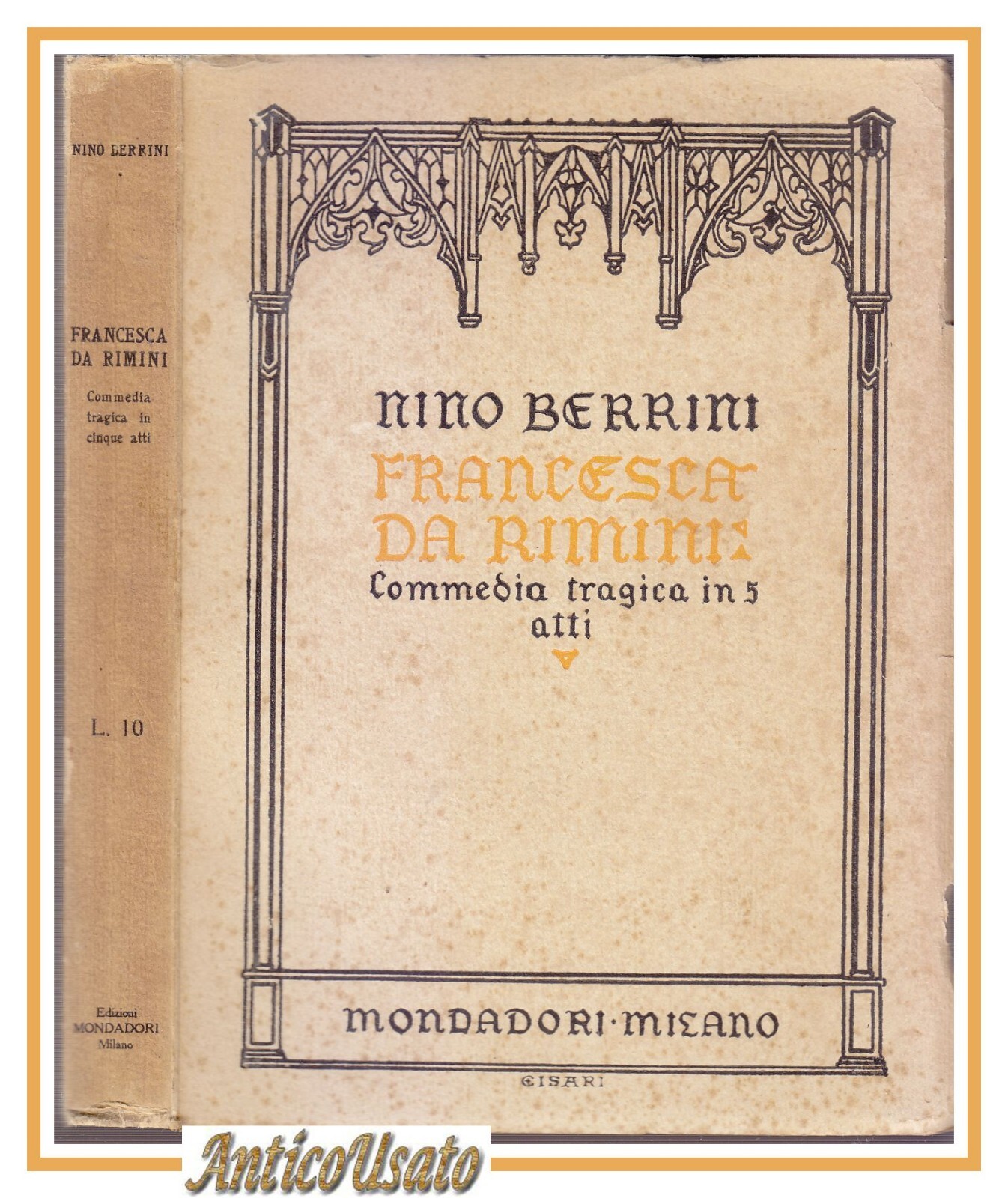 FRANCESCA DA RIMINI di Nino Berrini Commedia tragica 1924 Mondadori …
