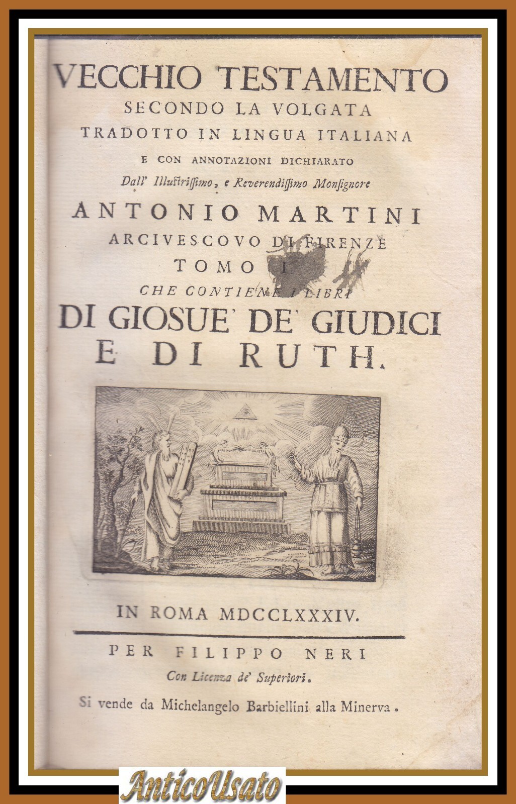 GIOSUÈ DÈ GIUDICI E RUTH 1786 Bibbia antica Monsignor Martini …