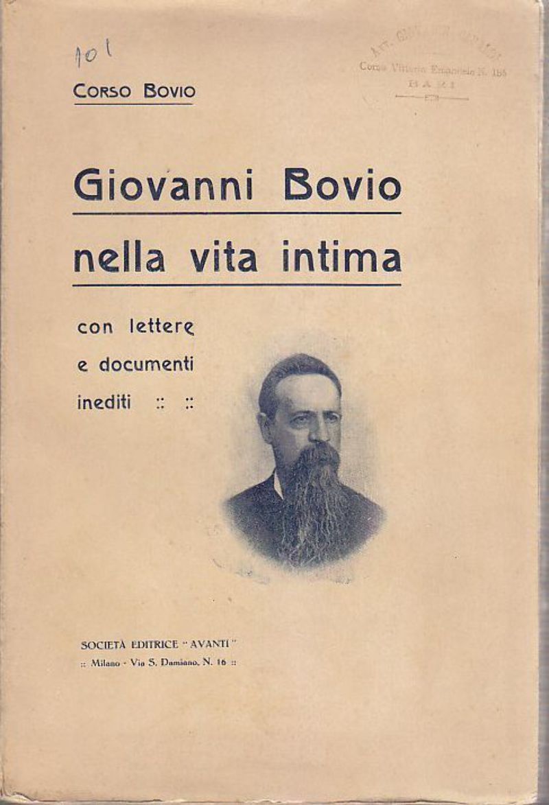 GIOVANNI BOVIO NELLA VITA INTIMA con lettere e documenti libro …
