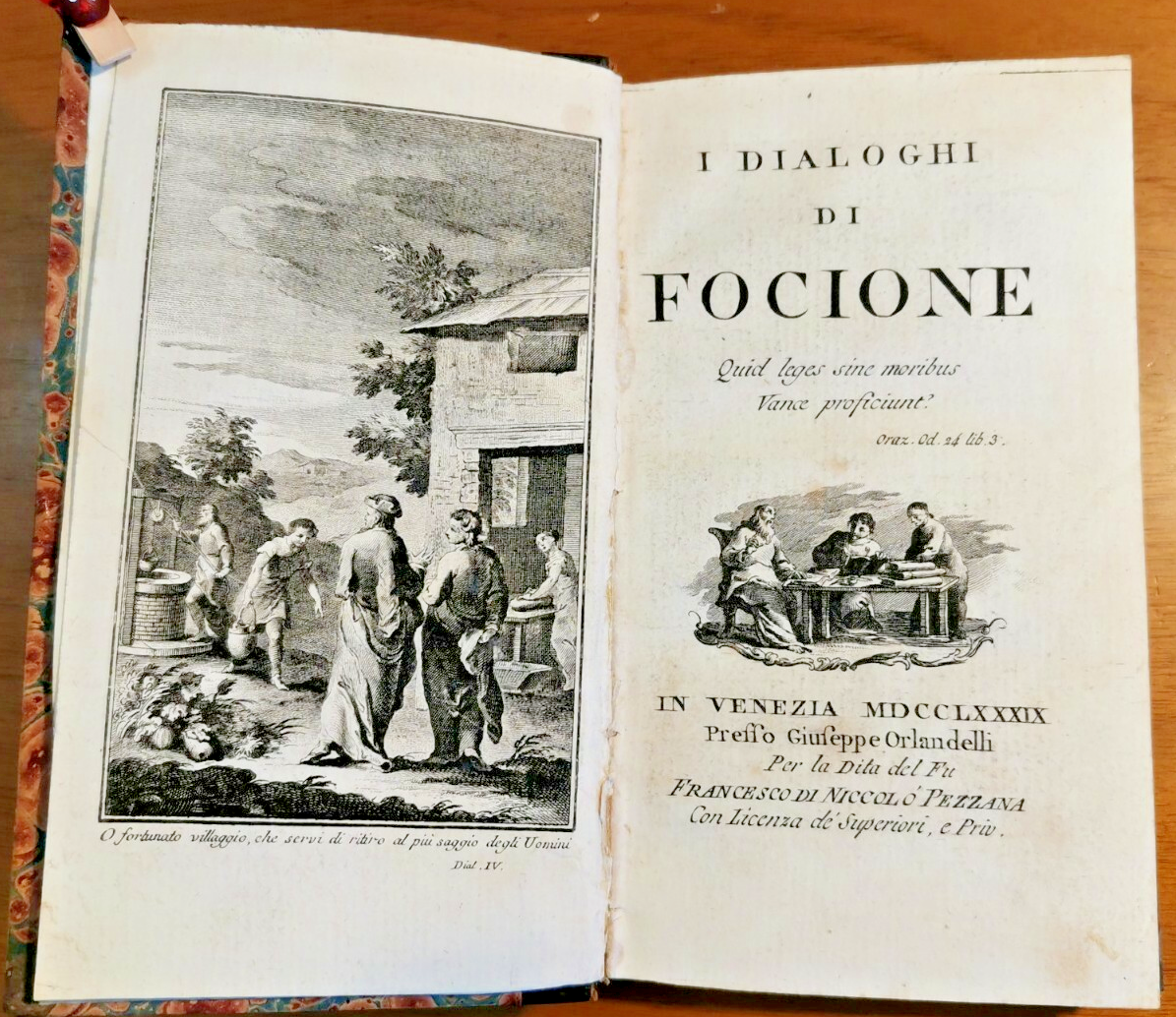 I DIALOGHI DI FOCIONE Gabriel Bonnot de Mably 1789 Orlandelli …