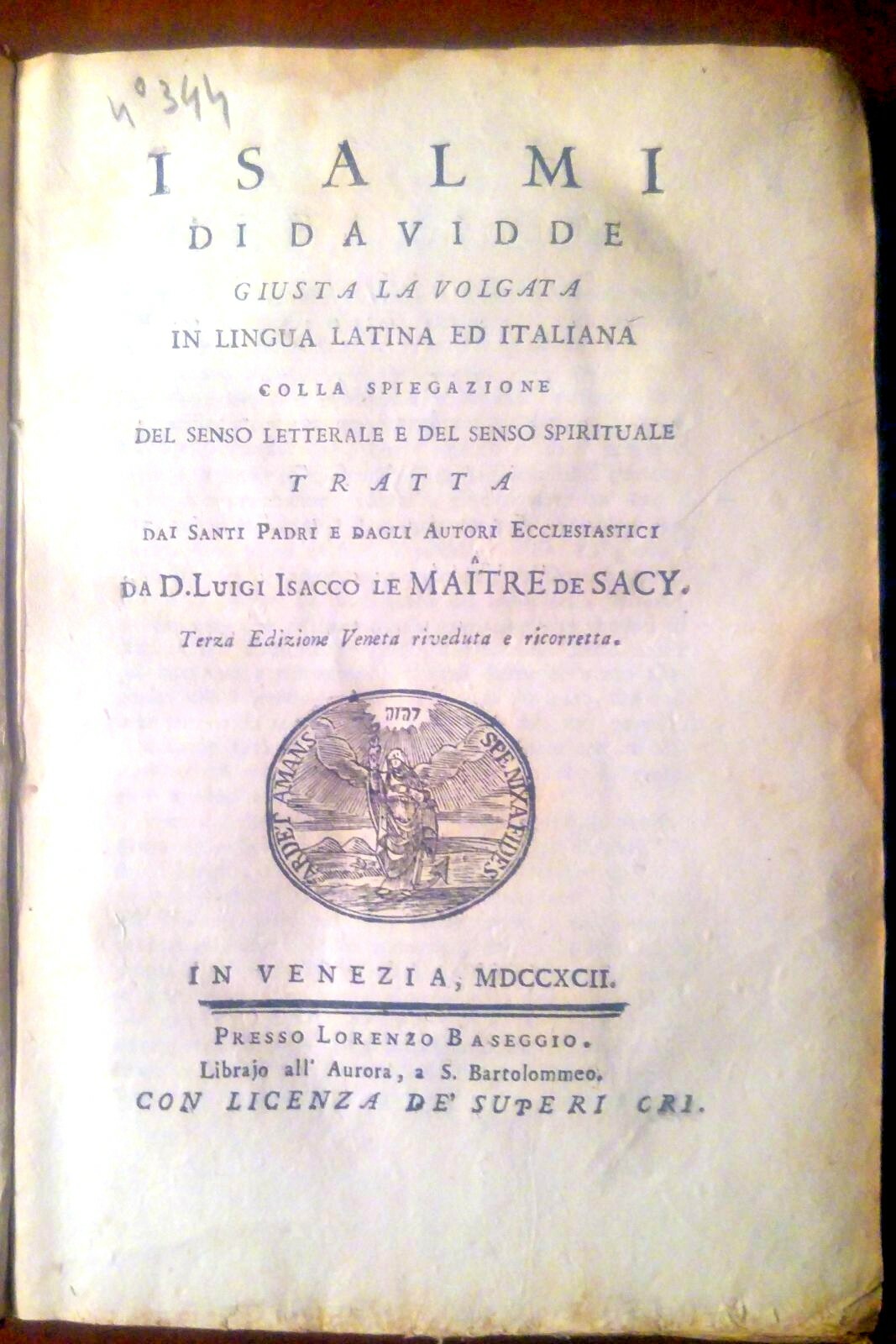 I SALMI DI DAVIDE giusta la volgata Le Maitre de …