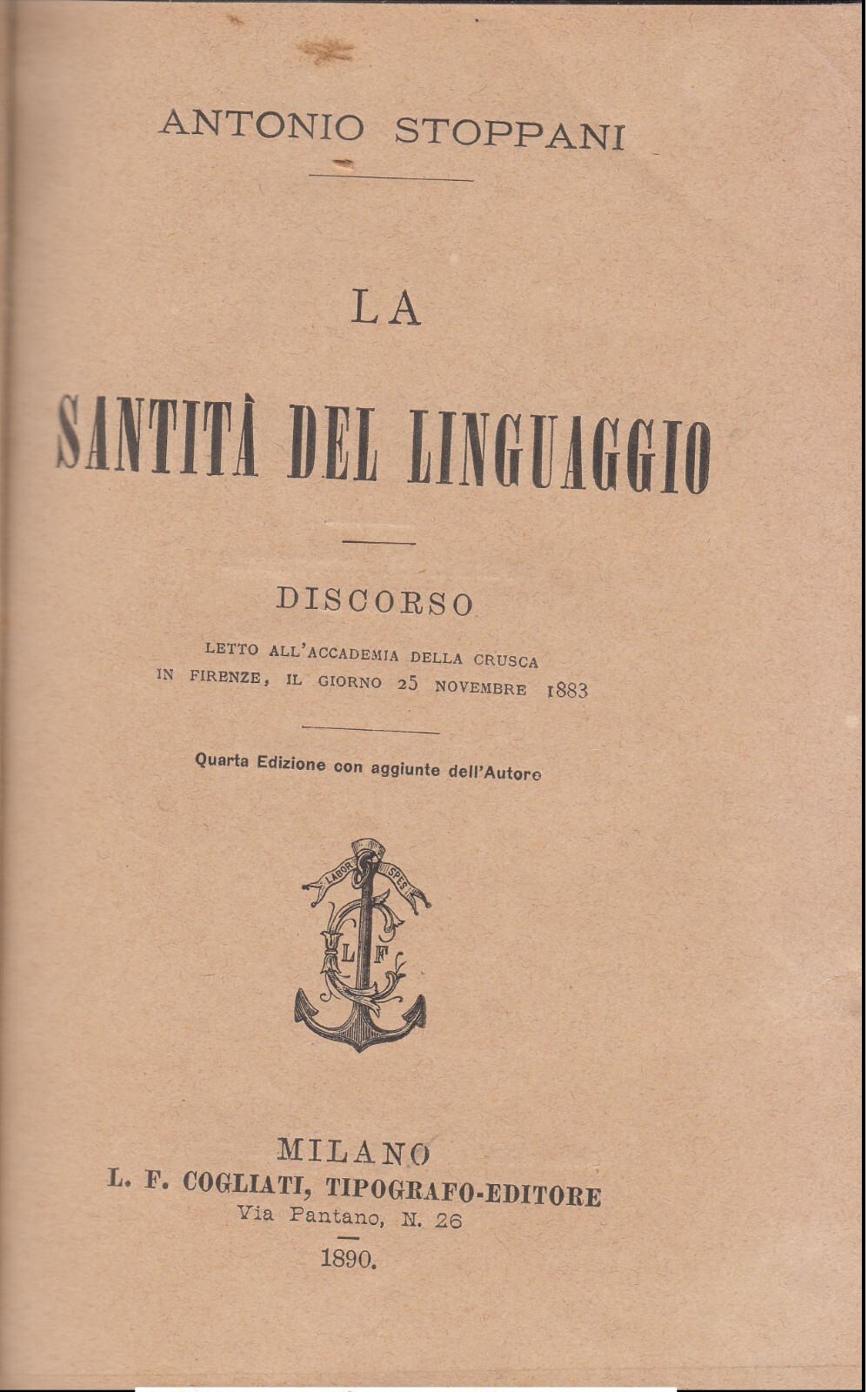 IL BEL PAESE e LA SANTITÀ DEL LINGUAGGIO di Antonio …