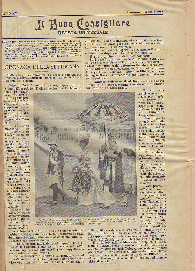 IL BUON CONSIGLIERE RIVISTA UNIVERSALE annata completa 1912 - Armani …