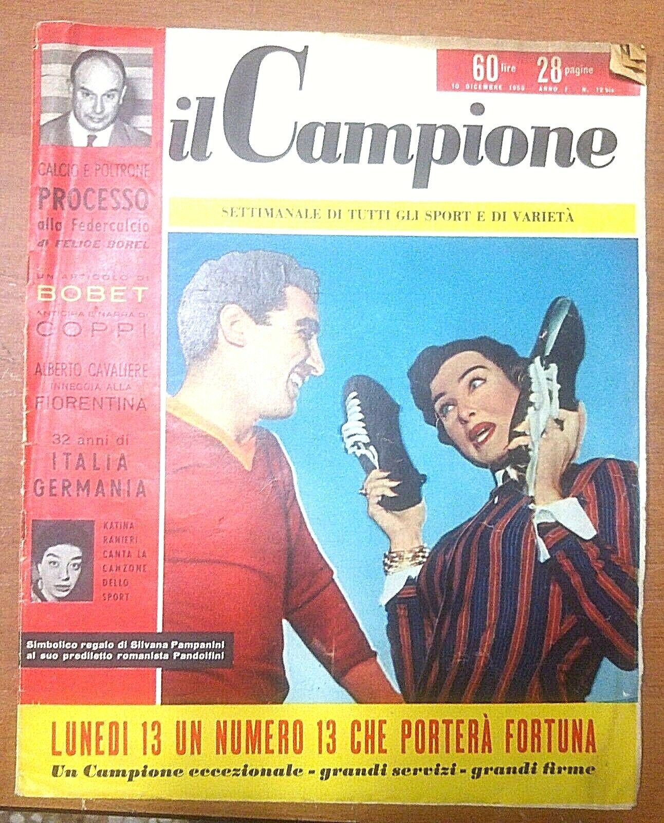 IL CAMPIONE settimanale sport varietà 10 dicembre 1955 Cortina rivista …