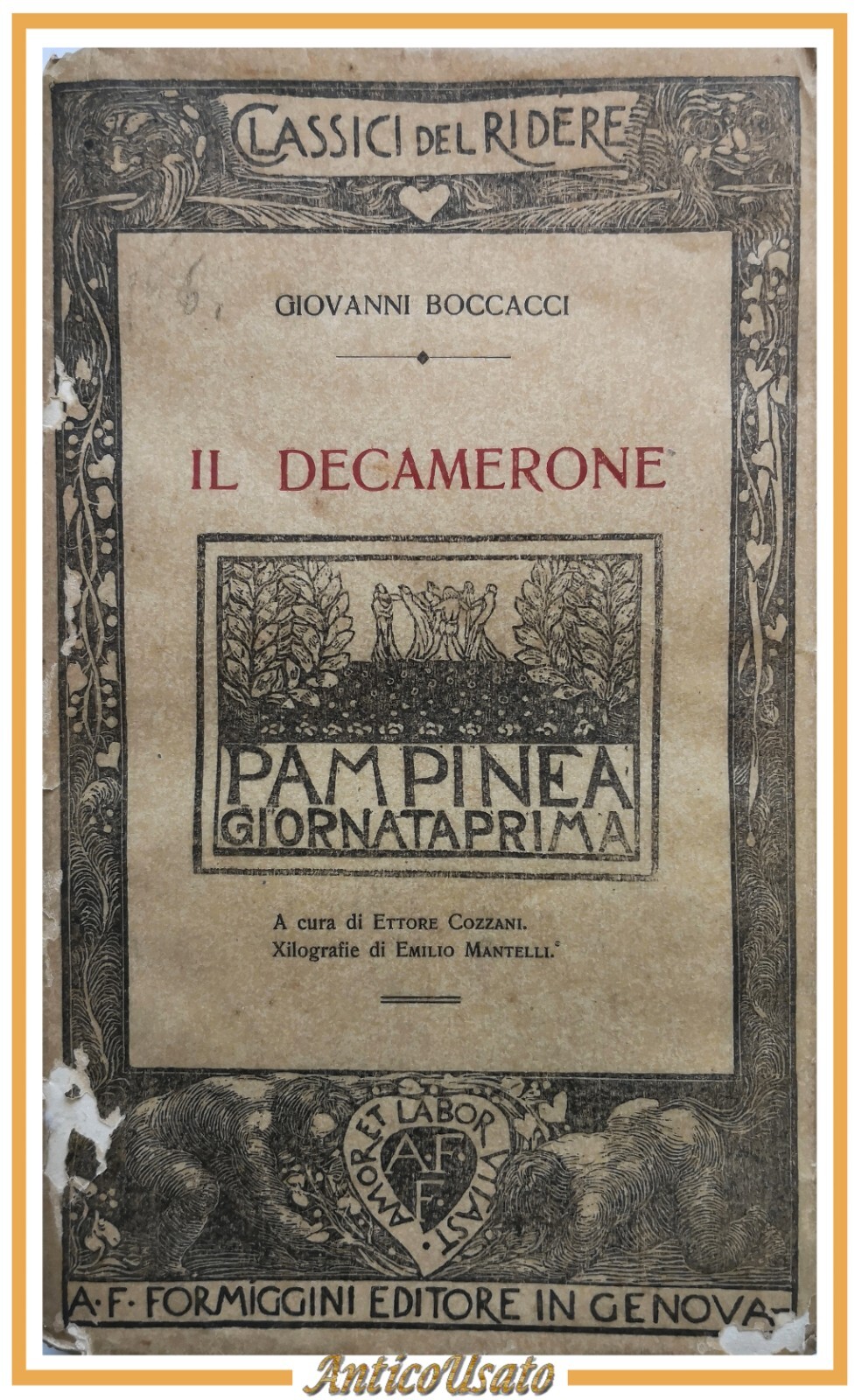 IL DECAMERONE novella prima di Giovanni Boccaccio 1913 Formiggini libro …