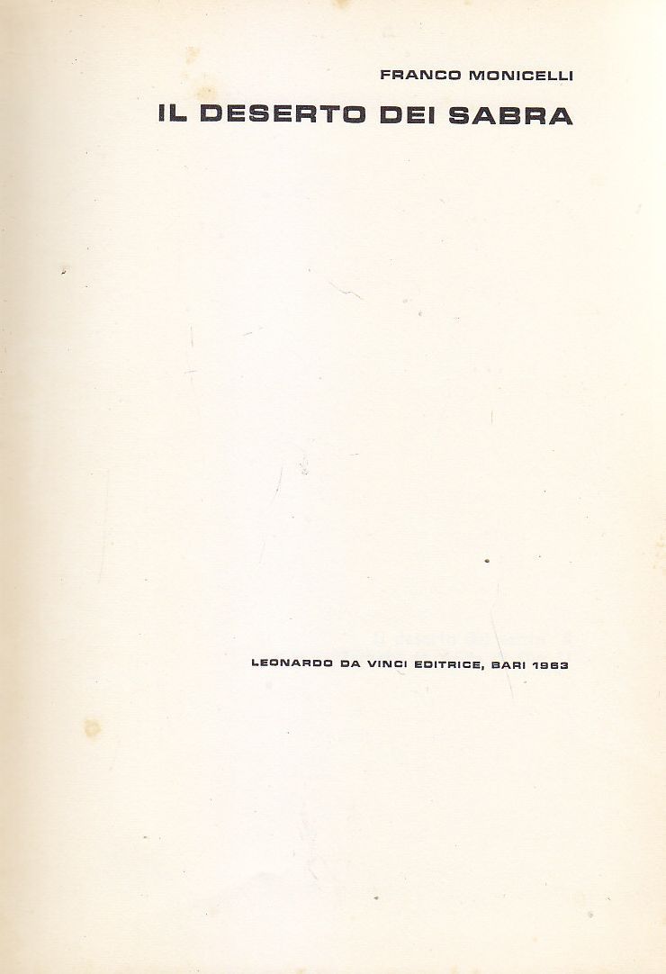 IL DESERTO DEI SABRA di Franco Monicelli 1963 Leonardo da …