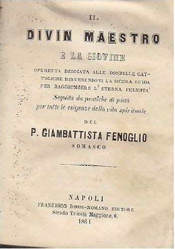 IL DIVIN MAESTRO E LA GIOVINE di Giambattista Fenoglio 1861 …