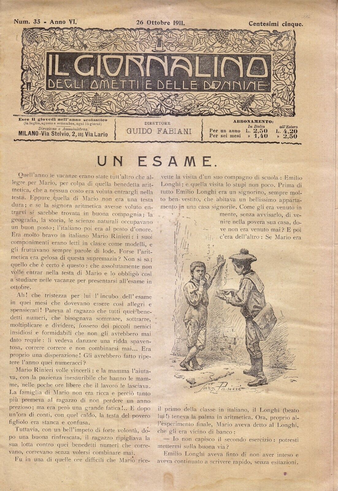 IL GIORNALINO DEGLI OMETTI E DELLE DONNINE 26 ottobre 1911 …
