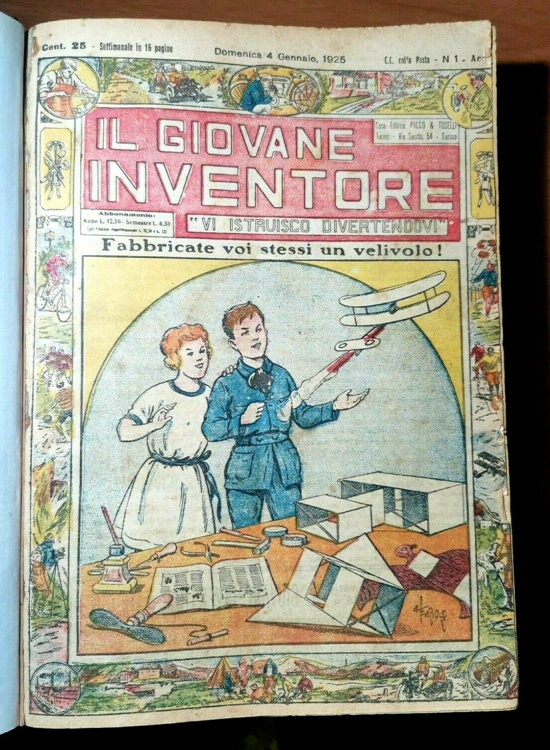 IL GIOVANE INVENTORE annata completa anno I 1925 rivista vintage …