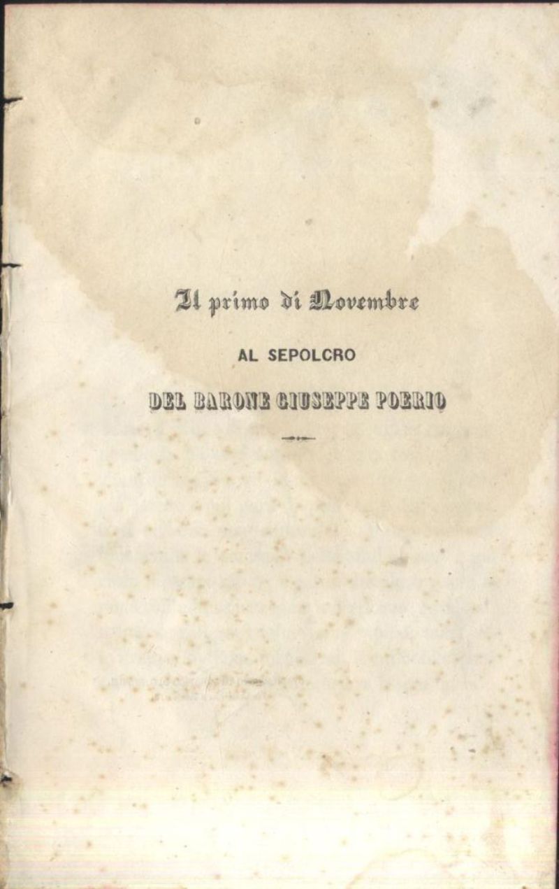 IL PRIMO DI NOVEMBRE AL SEPOLCRO DEL BARONE GIUSEPPE POERIO …