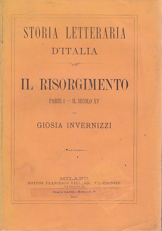 IL RISORGIMENTO PARTE I IL SECOLO XV di Giosia Invernizzi …