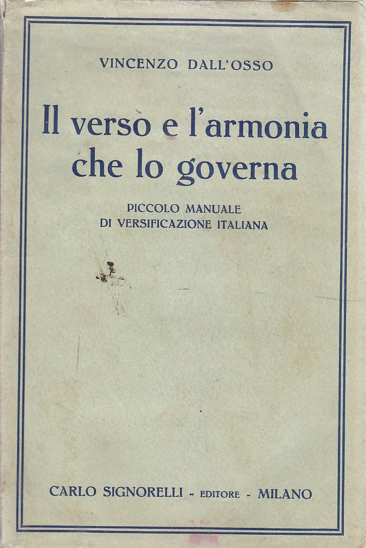 IL VERSO E L'ARMONIA CHE LO GOVERNA di Vincenzo Dall’Osso …