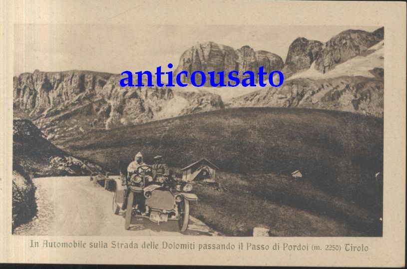 IN AUTOMOBILE STRADA DOLOMITI PASSO DI PORTOI TIROLO cartolina Vintage …