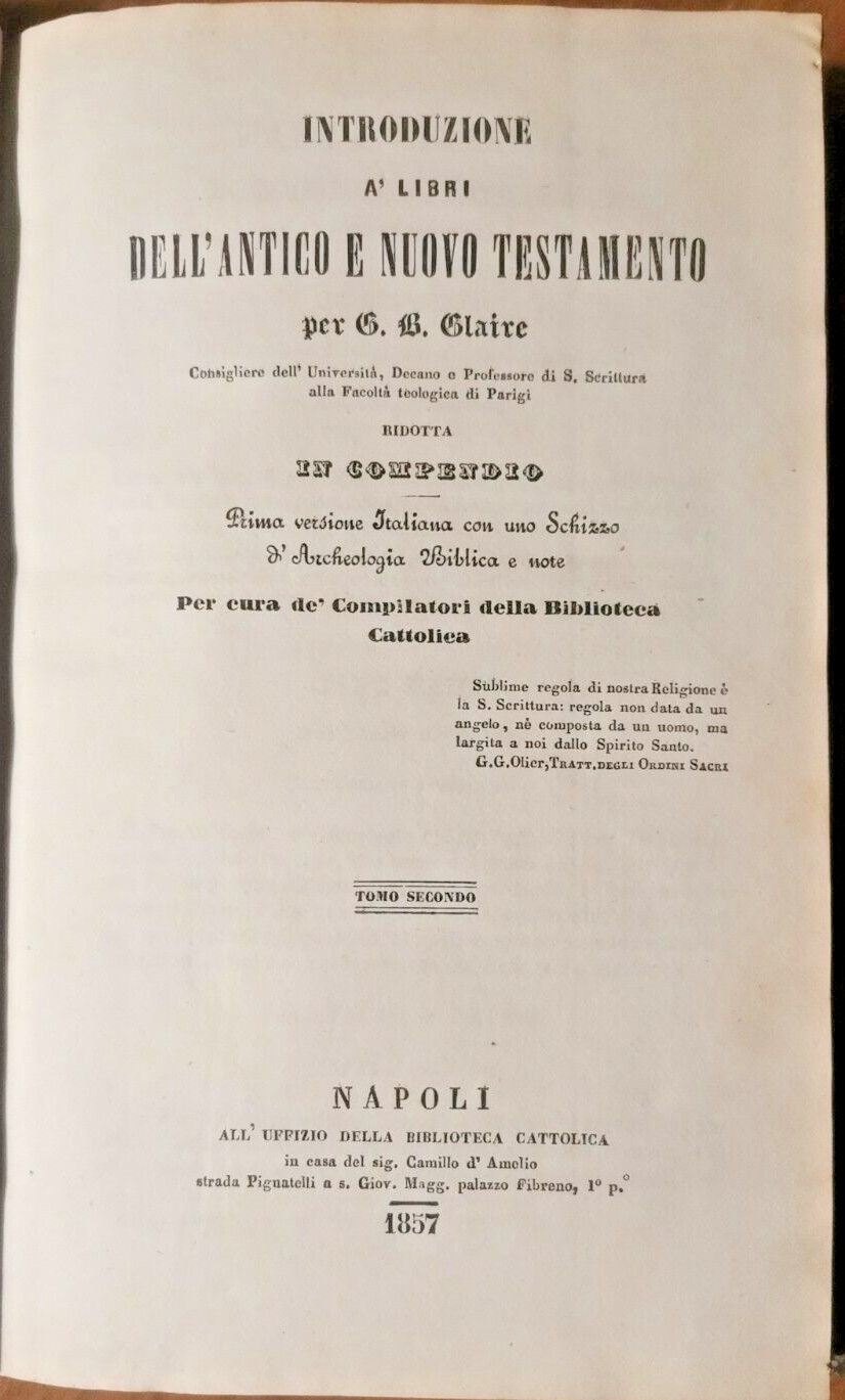 INTRODUZIONE A LIBRI DELL'ANTICO NUOVO TESTAMENTO volume 2 di Claire …