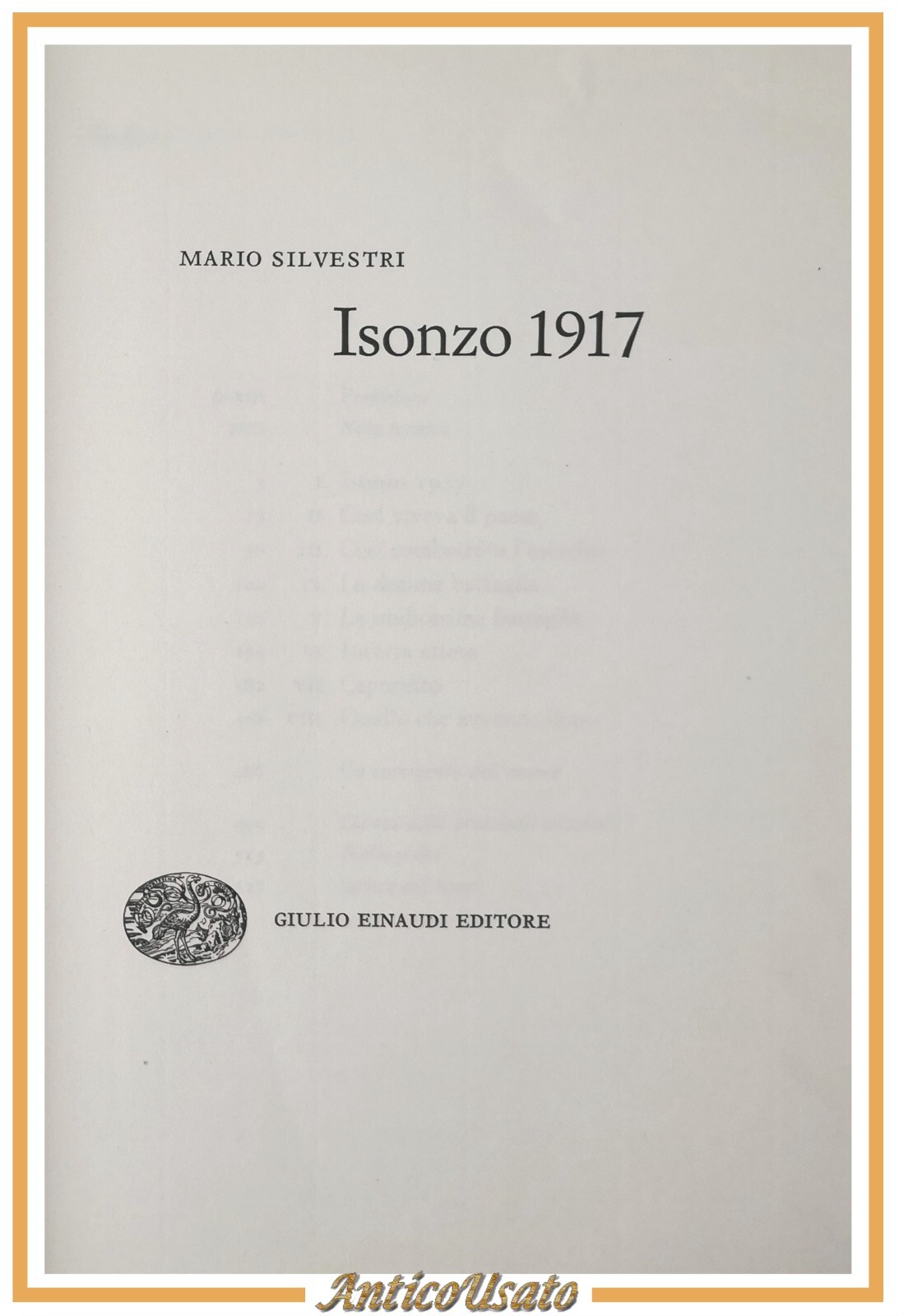ISONZO 1917 di Mario Silvestri 1965 Einaudi SAGGI libro I …