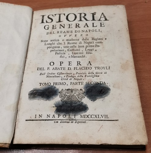 ISTORIA GENERALE DEL REAME DI NAPOLI Tomo I parte II …