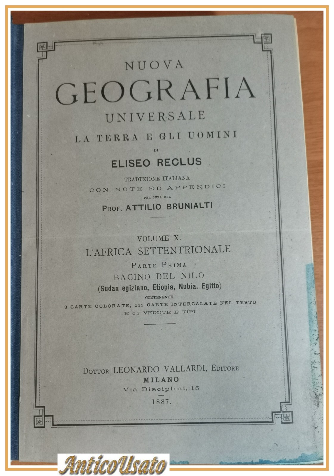 L'AFRICA SETTENTRIONALE parte I di Eliseo Reclus 1887 Libro Antico …