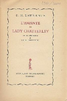 L'Amante Di Lady Chatterley di Lawrence 1953 Mondadori libro illustrato …