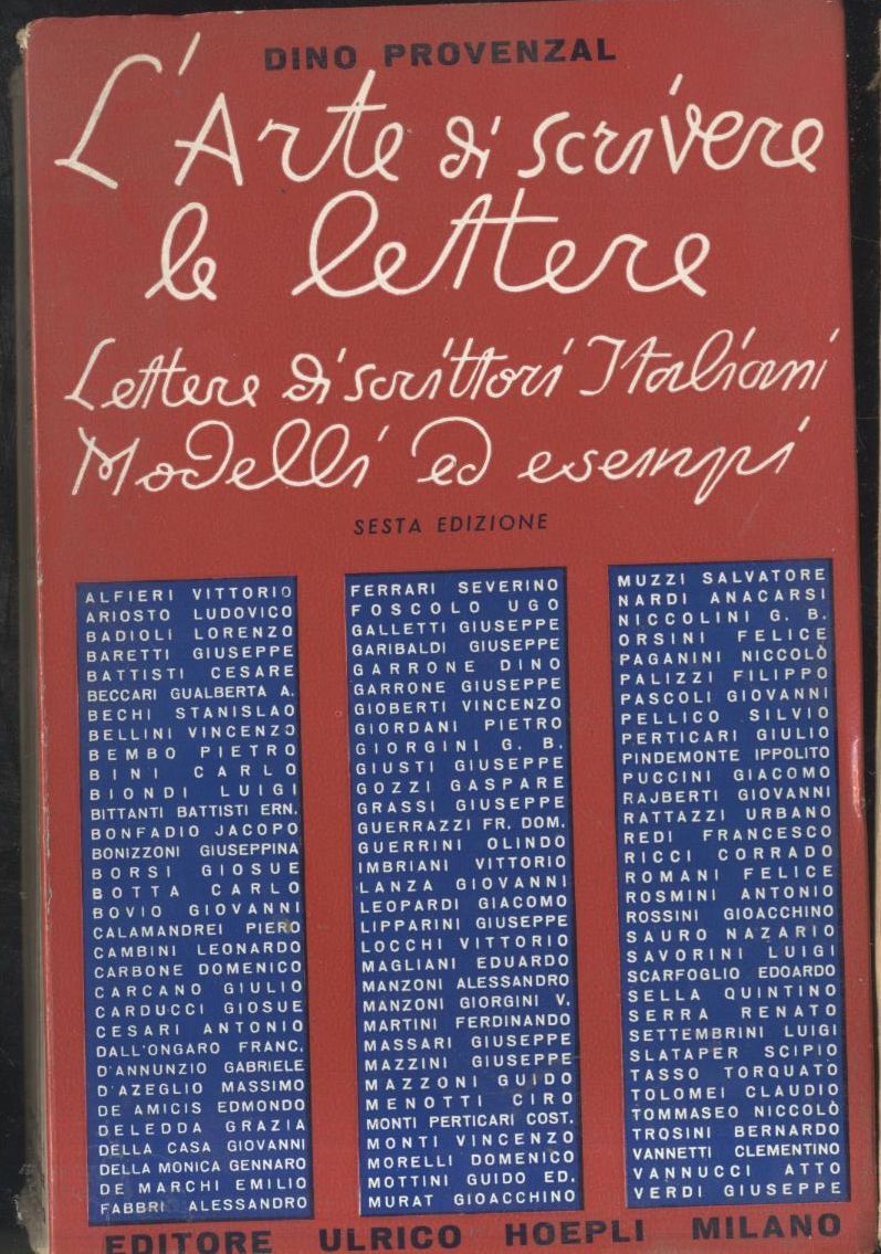 L'ARTE DI SCRIVERE LE LETTERE a cura Dino Provenzal 1964 …