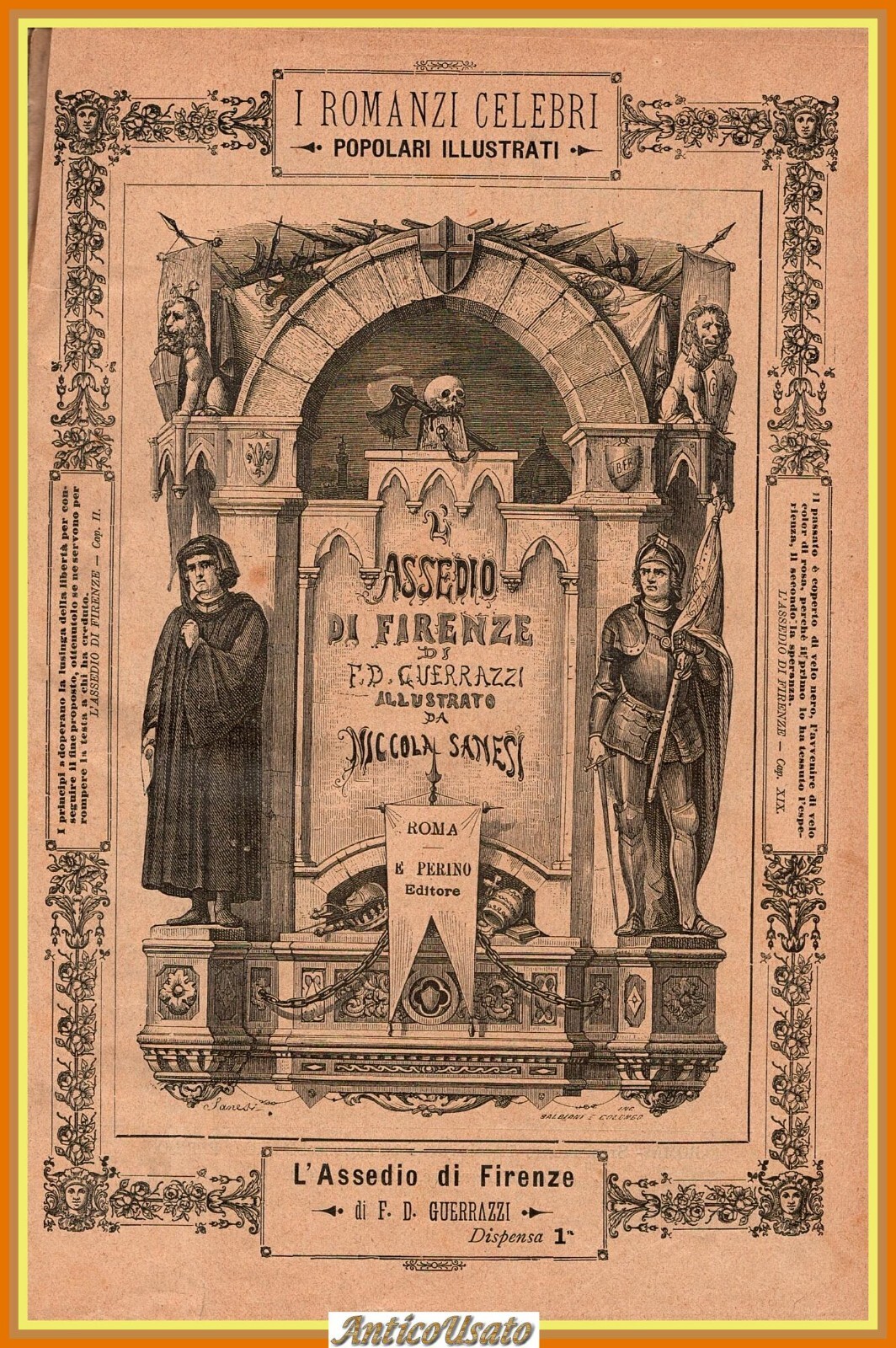 L'ASSEDIO DI FIRENZE F D Guerazzi 1892 Perino Libro antico …