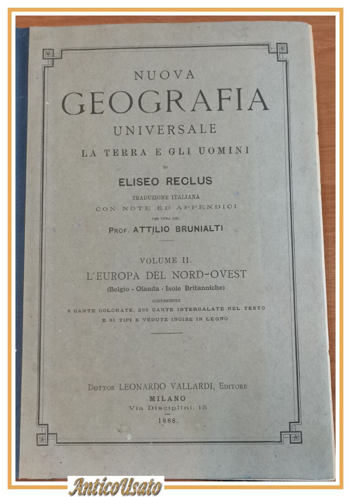 L'EUROPA DEL NORD OVEST di Eliseo Reclus 1888 Libro Antico …