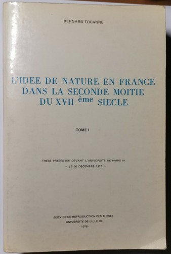 L'IDÉE DE NATURE EN FRANCE DANS LA SECONDE MOITIÉ DU …