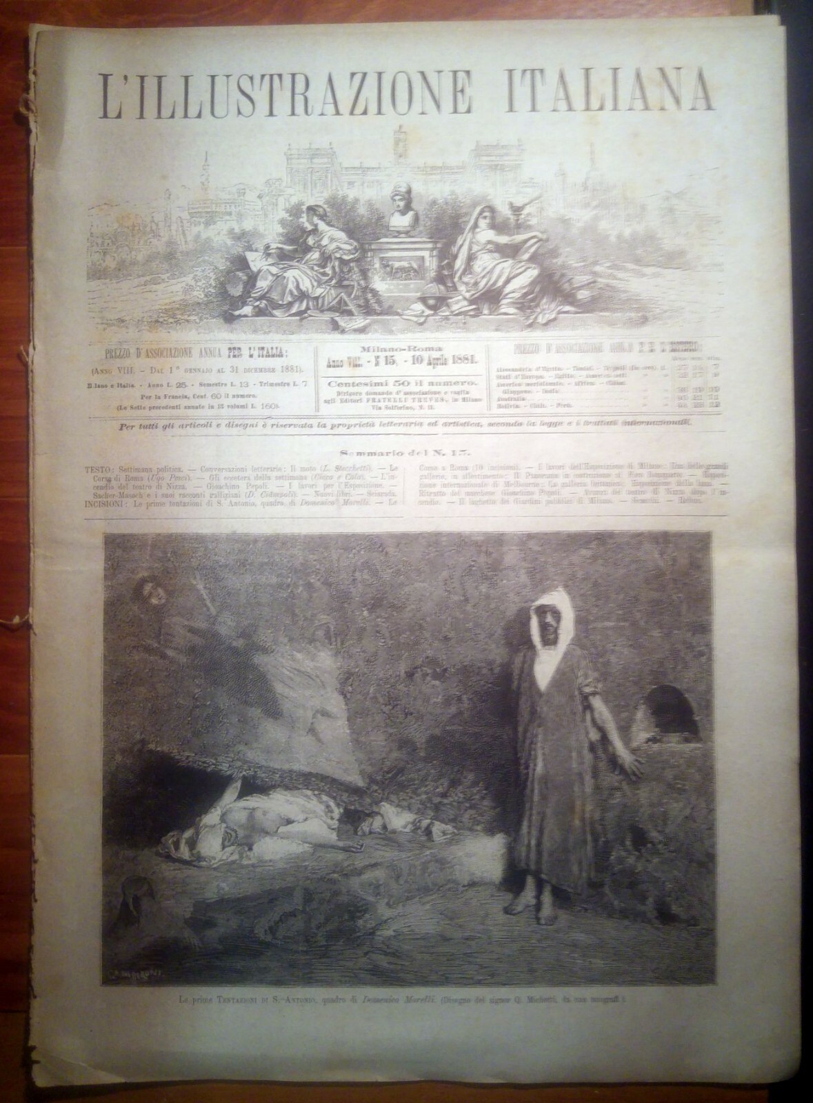 L'ILLUSTRAZIONE ITALIANA 10 aprile 1881 Esposizione Melbourne rivista antica
