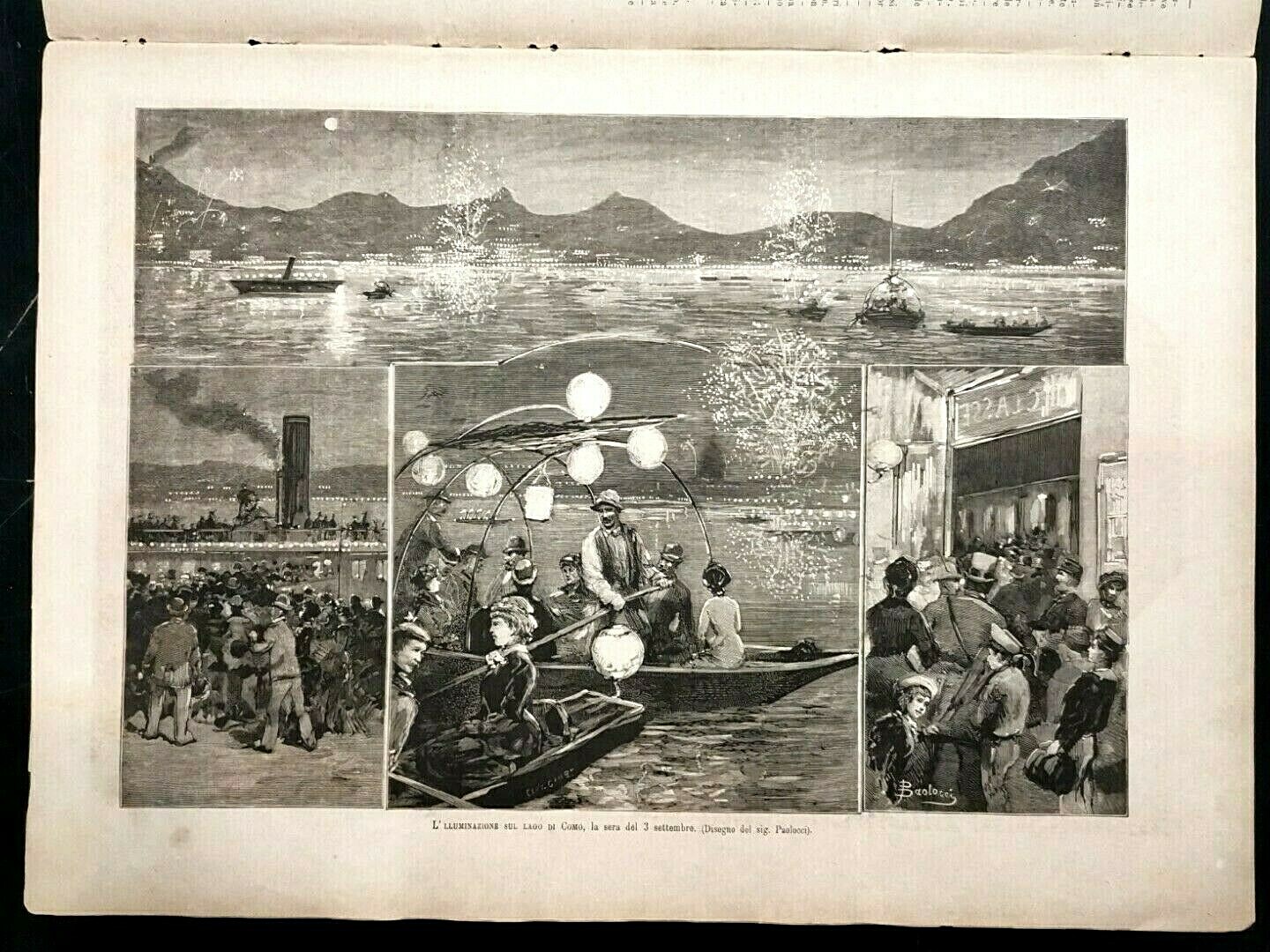 L'ILLUSTRAZIONE ITALIANA 18 settembre 1881 giornale antico Lago di Como …