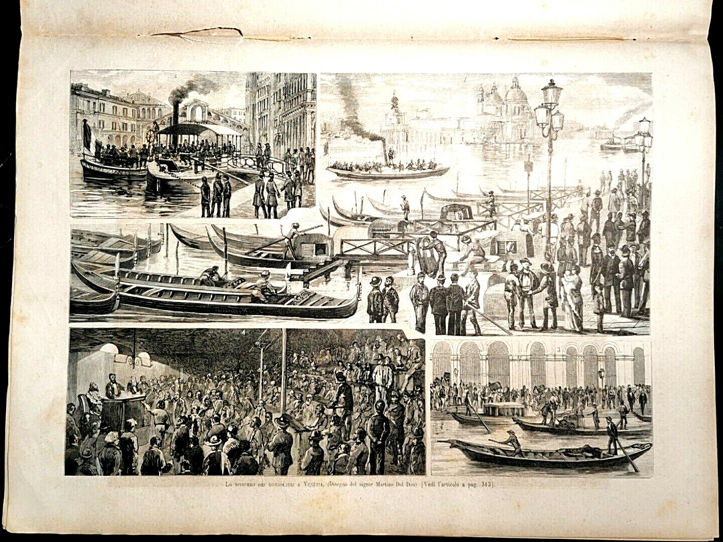 L'ILLUSTRAZIONE ITALIANA 27 novembre 1881 giornale antico sciopero gondolieri