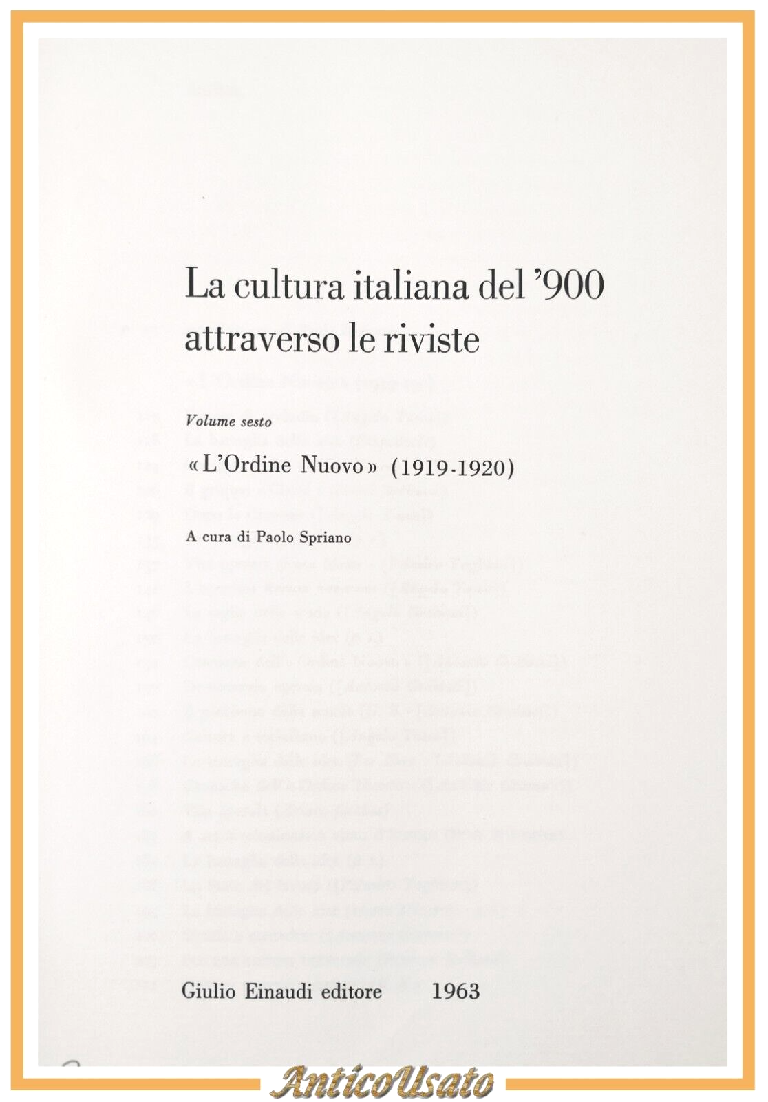 L'ORDINE NUOVO di Paolo Spriano 1963 Einaudi cultura italiana attraverso …