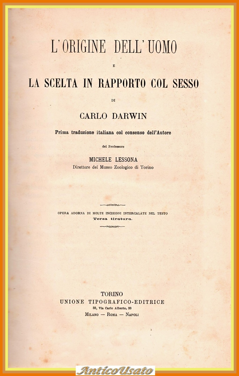 L'ORIGINE DELL'UOMO E LA SCELTA IN RAPPORTO COL SESSO di …
