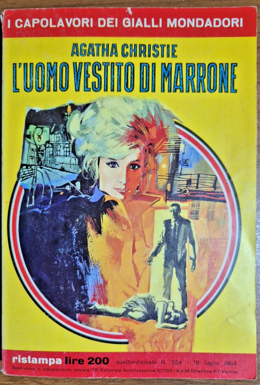 L'UOMO VESTITO MARRONE di Agatha Christie 1964 Mondadori Libro Giallo …