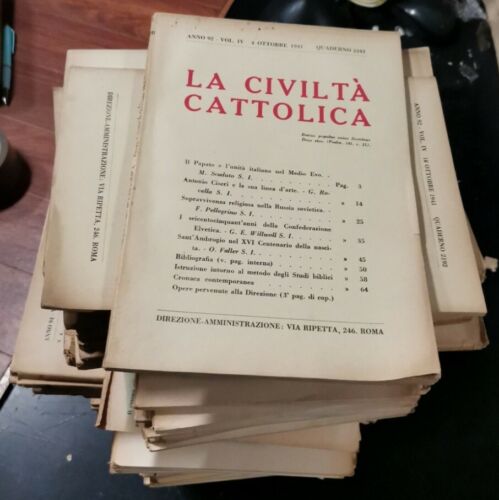 LA CIVILTÀ CATTOLICA - 104 NUMERI 1941 1947 rivista fascismo …