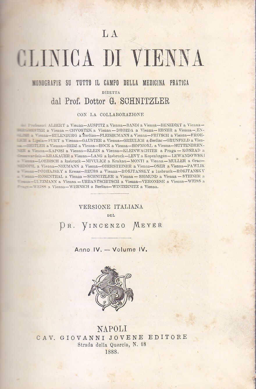 LA CLINICA DI VIENNA anno IV volume 4 libro antico …
