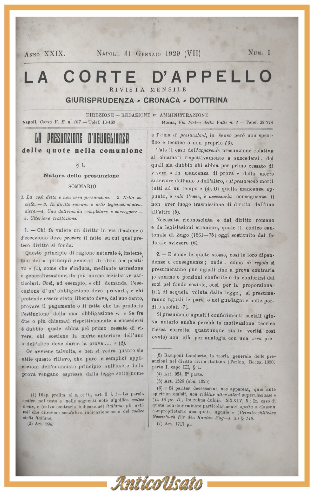 LA CORTE D'APPELLO raccolta di riviste 1929 1932 annate complete …